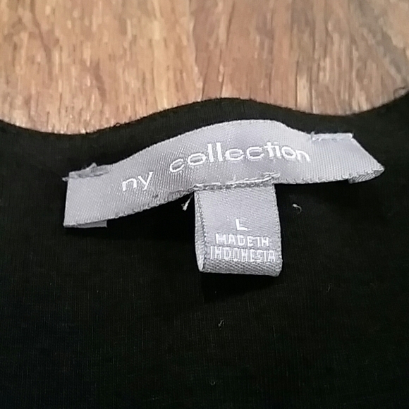 NY Collection Black Ruffle Tank - Picture 2 of 5